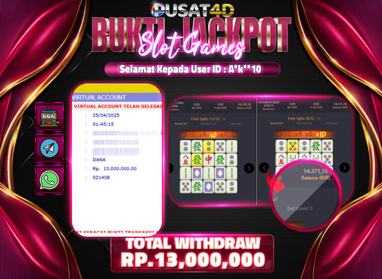 BUKTI KEMENANGAN 13 JUTA 25