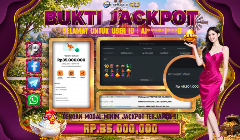 ✨PUSAT4D : BUKTI RESMI PEMBAYARAN KEMENANGAN SLOT GAMES : The Tweety House 😎 Rp.35,000,000 31 AGUSTUS 2026